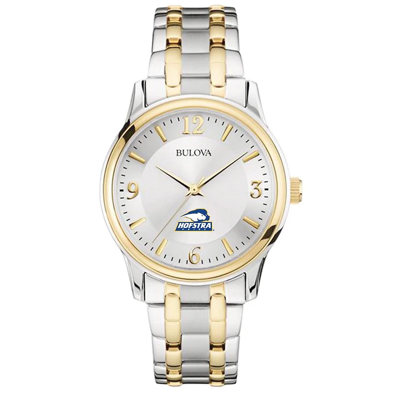 Bulova Silver Hofstra University Pride Classic Two-Tone Round Watch