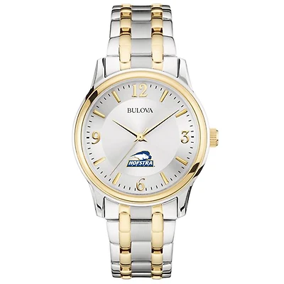 Bulova Silver Hofstra University Pride Classic Two-Tone Round Watch