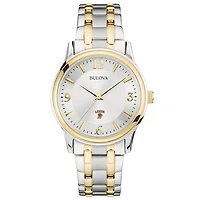 Bulova Silver Lehigh Mountain Hawks Classic Two-Tone Round Watch