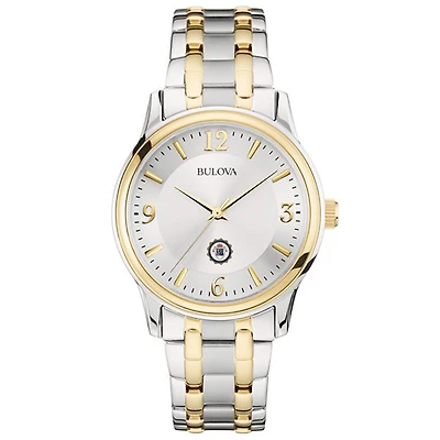Bulova Silver Robert Morris Colonials Classic Two-Tone Round Watch