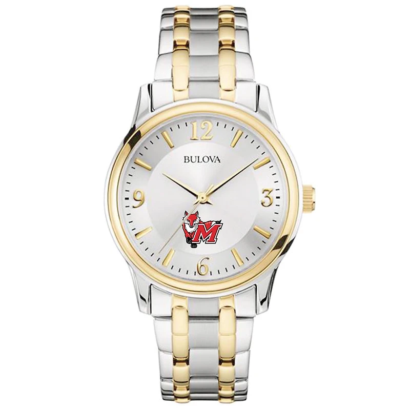 Bulova Silver Marist Red Foxes Classic Two-Tone Round Watch