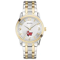 Bulova Silver Marist Red Foxes Classic Two-Tone Round Watch