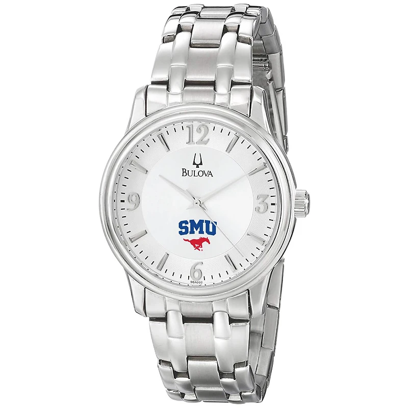 Men's Bulova  Silver SMU Mustangs