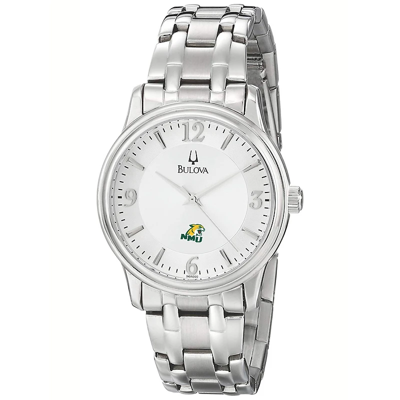 Men's Bulova  Silver Northern Michigan Wildcats
