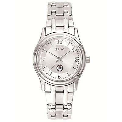 Women's Bulova Silver Robert Morris Colonials Stainless Steel Quartz Watch