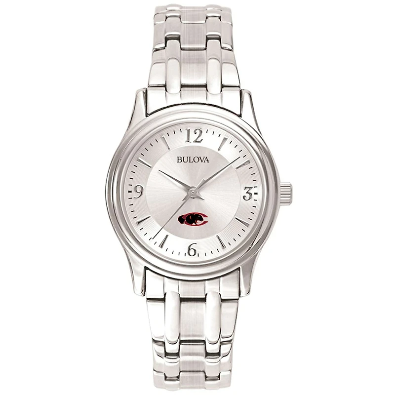 Women's Bulova Silver Claflin Panthers Stainless Steel Quartz Watch