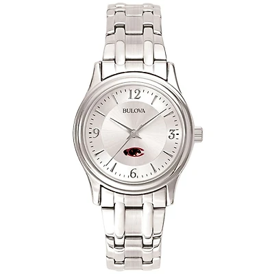 Women's Bulova Silver Claflin Panthers Stainless Steel Quartz Watch