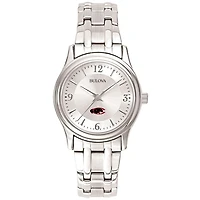 Women's Bulova Silver Claflin Panthers Stainless Steel Quartz Watch