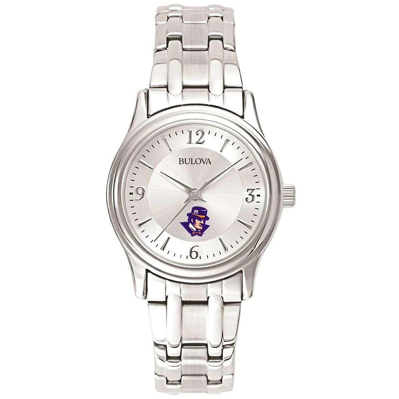 Women's Bulova Silver Evansville Purple Aces Stainless Steel Quartz Watch