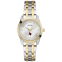 Women's Bulova Silver St John Fisher Cardinals Classic Two-Tone Round Watch