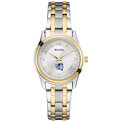 Women's Bulova Silver Central Connecticut State Blue Devils Classic Two-Tone Round Watch