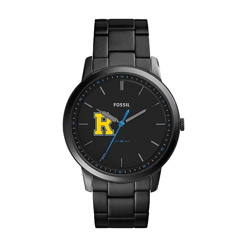 Fossil Black Rochester Yellow Jackets The Minimalist Slim Stainless Steel Watch
