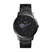 Fossil Black SMU Mustangs The Minimalist Slim Stainless Steel Watch
