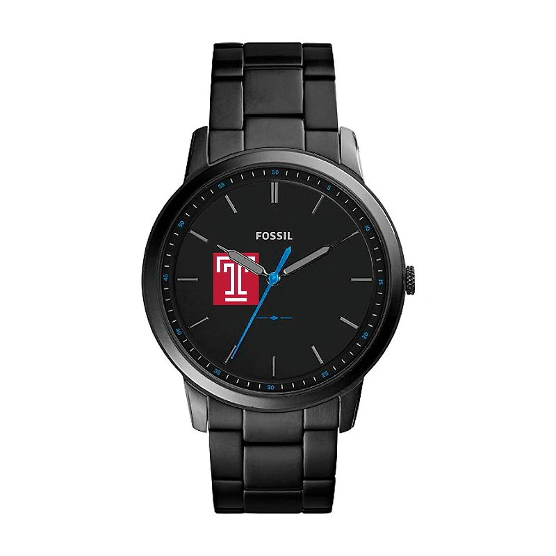 Fossil Black Temple Owls The Minimalist Slim Stainless Steel Watch