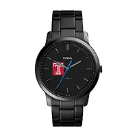Fossil Black Temple Owls The Minimalist Slim Stainless Steel Watch