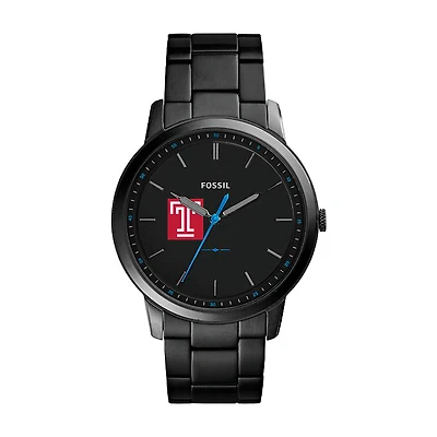 Fossil Black Temple Owls The Minimalist Slim Stainless Steel Watch