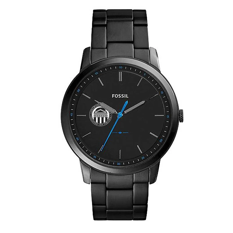 Fossil Black Longwood Lancers The Minimalist Slim Stainless Steel Watch