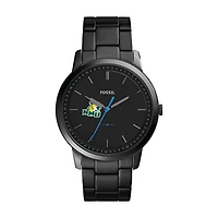 Fossil Black Northern Michigan Wildcats The Minimalist Slim Stainless Steel Watch
