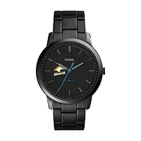Fossil Black SUNY Delhi Broncos The Minimalist Slim Stainless Steel Watch