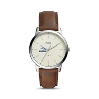 Fossil Silver Hofstra University Pride The Minimalist Brown Leather Watch