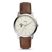 Fossil Silver Lehigh Mountain Hawks The Minimalist Brown Leather Watch