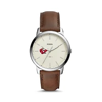 Fossil Silver Keene State Owls The Minimalist Brown Leather Watch