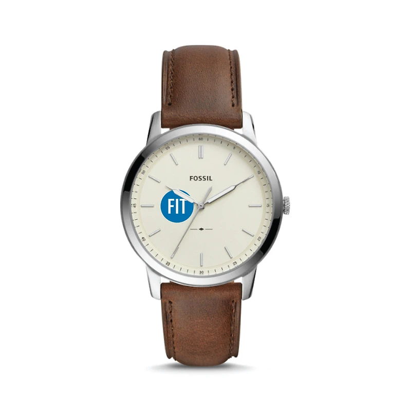 Fossil Silver SUNY Fashion Institute of Technology Tigers The Minimalist Brown Leather Watch