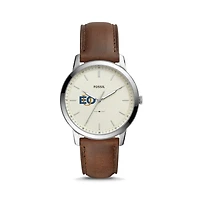 Fossil Silver Eastern Oregon Mountaineers The Minimalist Brown Leather Watch