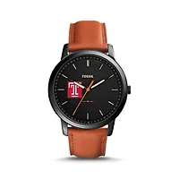 Fossil Black Temple Owls The Minimalist Slim Light Brown Leather Watch