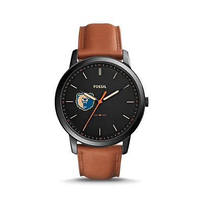Fossil Black Morgan State Bears The Minimalist Slim Light Brown Leather Watch