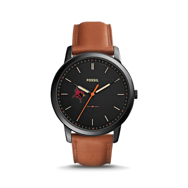 Fossil Black St John Fisher Cardinals The Minimalist Slim Light Brown Leather Watch