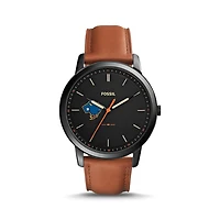 Fossil Black St. Mary's University Rattlers The Minimalist Slim Light Brown Leather Watch
