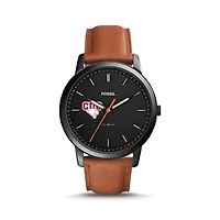Fossil Black Concordia University (IL) Cougars The Minimalist Slim Light Brown Leather Watch