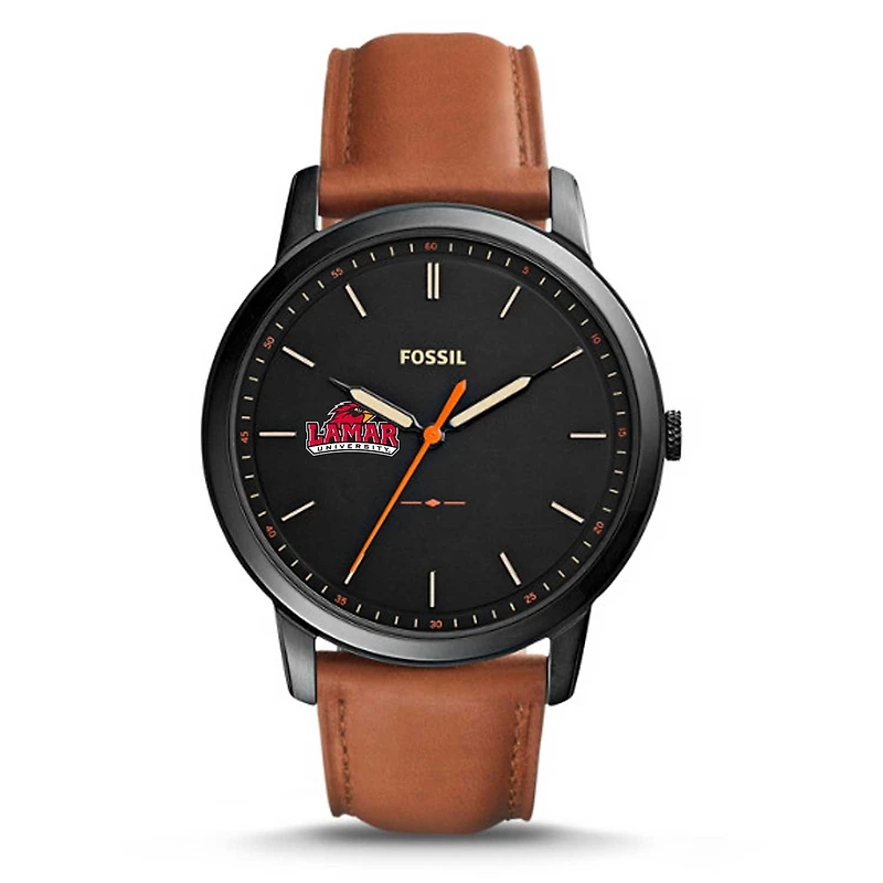 Fossil Black Lamar Cardinals The Minimalist Slim Light Brown Leather Watch