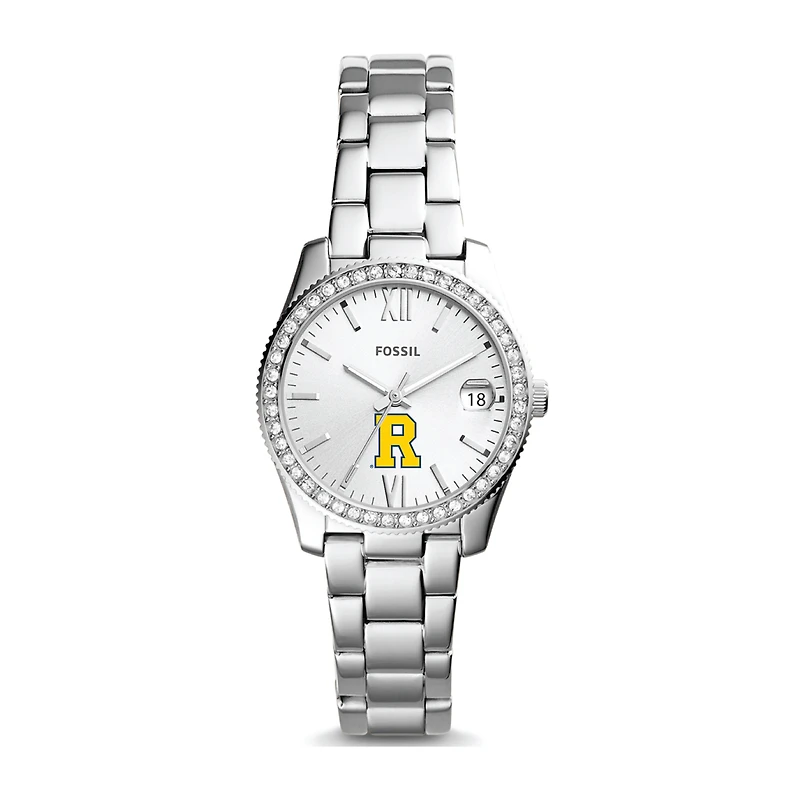 Women's Fossil Silver Rochester Yellow Jackets Scarlette Mini Three-Hand Date Watch