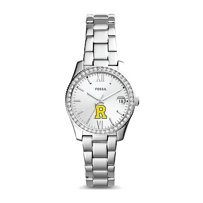 Women's Fossil Silver Rochester Yellow Jackets Scarlette Mini Three-Hand Date Watch