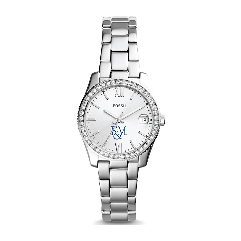 Women's Fossil Silver Franklin & Marshall Diplomats Scarlette Mini Three-Hand Date Watch