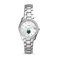 Women's Fossil Silver Binghamton Bearcats Scarlette Mini Three-Hand Date Watch