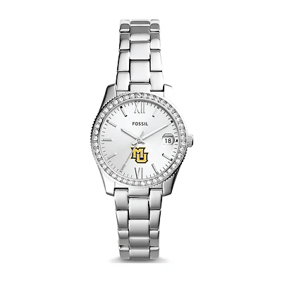 Women's Fossil Silver Marquette Golden Eagles Scarlette Mini Three-Hand Date Watch