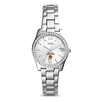 Women's Fossil Silver Lehigh Mountain Hawks Scarlette Mini Three-Hand Date Watch