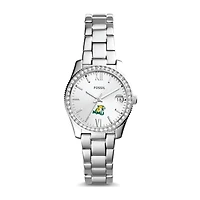 Women's Fossil Silver Northern Michigan Wildcats Scarlette Mini Three-Hand Date Watch
