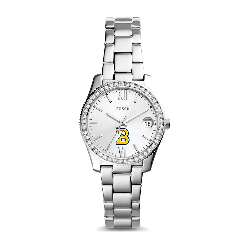 Women's Fossil Silver Birmingham-Southern Panthers Scarlette Mini Three-Hand Date Watch