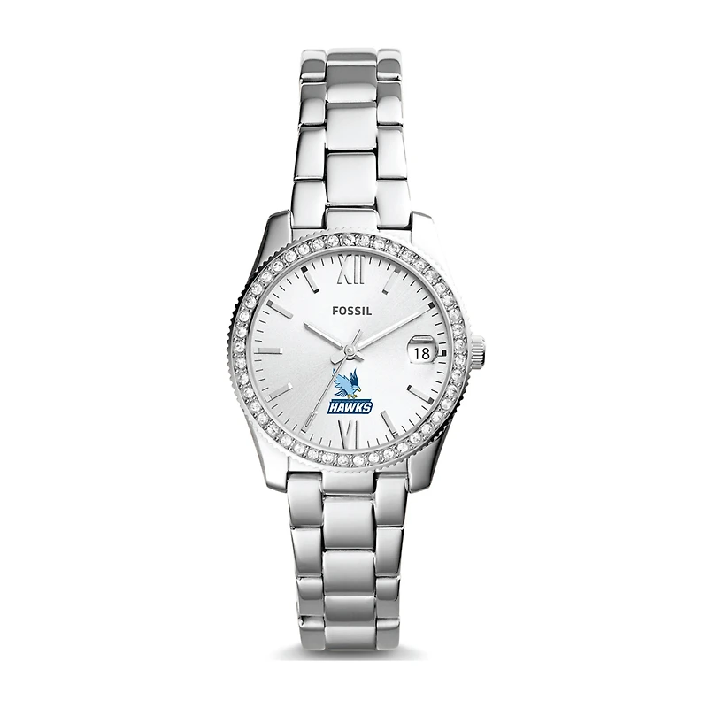 Women's Fossil Silver Roger Williams University Scarlette Mini Three-Hand Date Watch