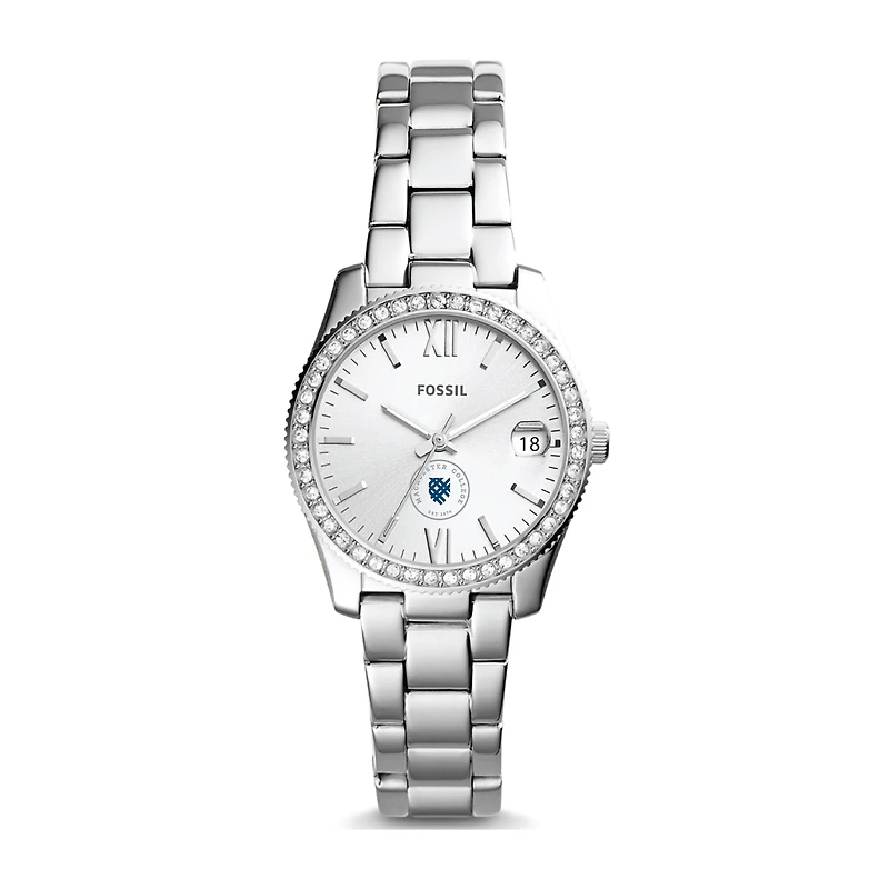 Women's Fossil Silver Macalester Scots Scarlette Mini Three-Hand Date Watch
