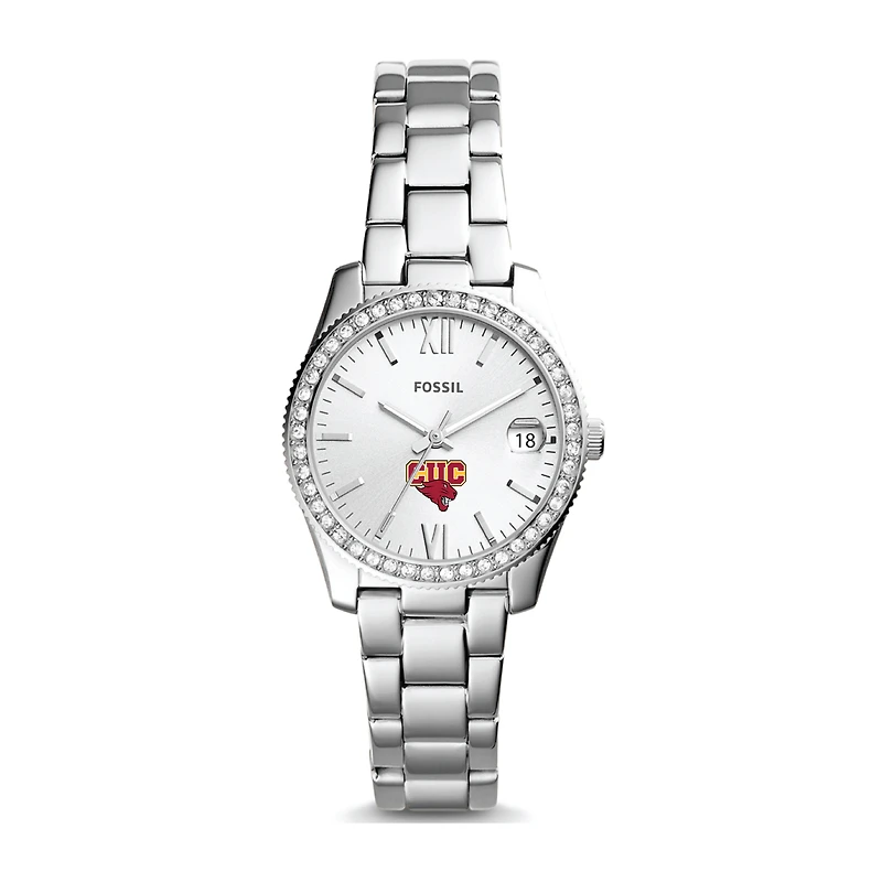 Women's Fossil Silver Concordia University (IL) Cougars Scarlette Mini Three-Hand Date Watch