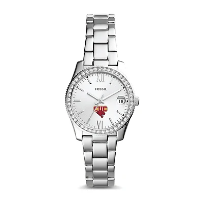 Women's Fossil Silver Concordia University (IL) Cougars Scarlette Mini Three-Hand Date Watch