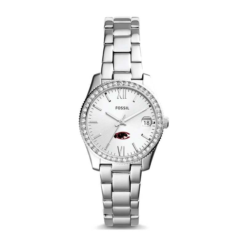 Women's Fossil Silver Claflin Panthers Scarlette Mini Three-Hand Date Watch