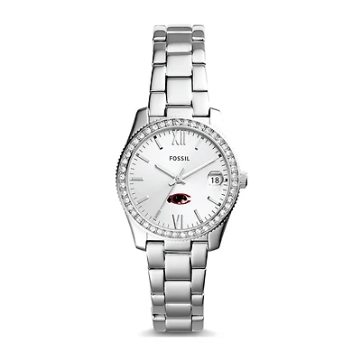 Women's Fossil Silver Claflin Panthers Scarlette Mini Three-Hand Date Watch