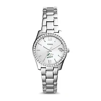 Women's Fossil Silver SUNY Delhi Broncos Scarlette Mini Three-Hand Date Watch