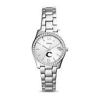Women's Fossil Silver Clayton State Lakers Scarlette Mini Three-Hand Date Watch